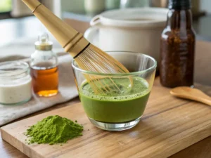 matcha coffee recipe combining earthy matcha with bold coffee flavors. Ready in 5 minutes with health benefits, customization options, and expert tips.