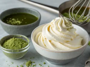 Matcha Cream is a smooth, fluffy topping made from fresh matcha powder and cream. Perfect for lattes, desserts, or pancakes ready in minutes and full of antioxidants.