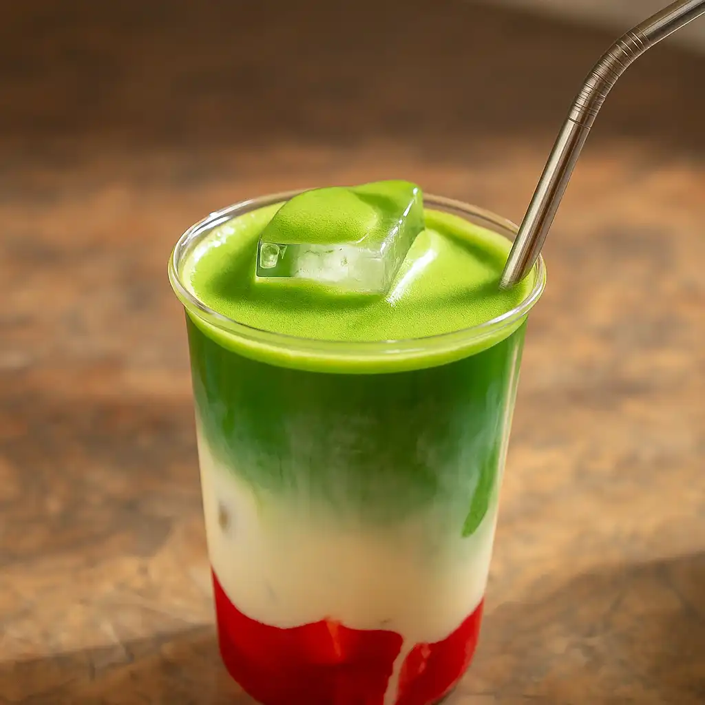  Strawberry  Matcha Latte at home healthy, customizable, and bursting with flavor! Learn how to make this creamy pink latte easily.