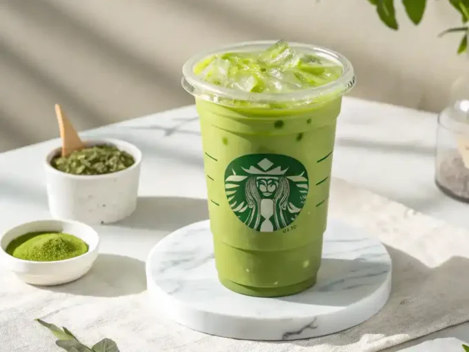 Starbucks inspired Matcha Pineapple (Copycat) recipe with vibrant green tea and juicy pineapple juice